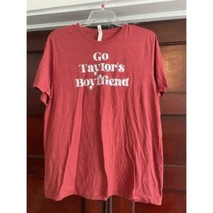 Go Taylor's Boyfriend T-Shirt Women's 2XL Red & Yellow - 87 - Kelce-Swift